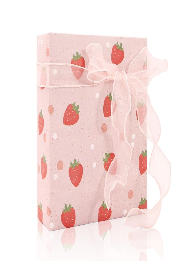 Geluode Strawberry Wrapping Paper, Pink Strawberry Gift Wrap Paper for Birthday, Baby Shower, Summer Hawaii Theme Party, Aloha Luau Pool Party, Holiday, 4 Sheets Folded Flat 20x28 inches - Image 1